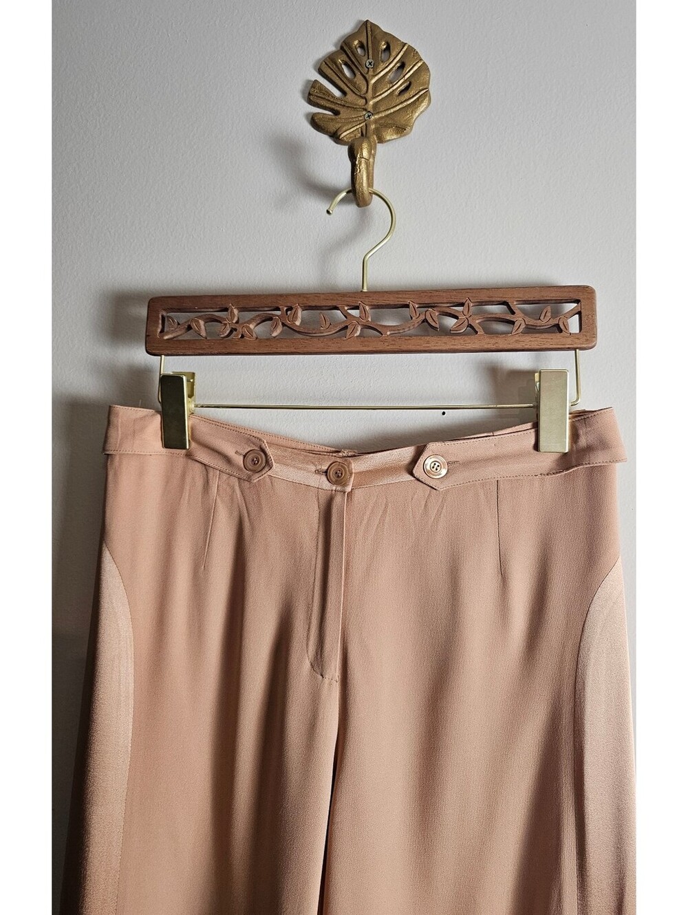Luca Luca Dress Pants Peach Womens 46 (16) Silk Wide-Leg